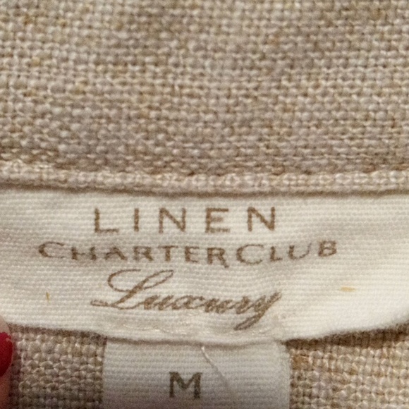 WOMENS SZ M LINEN CHARTER CLUB JACKET KHAKI - Picture 2 of 8